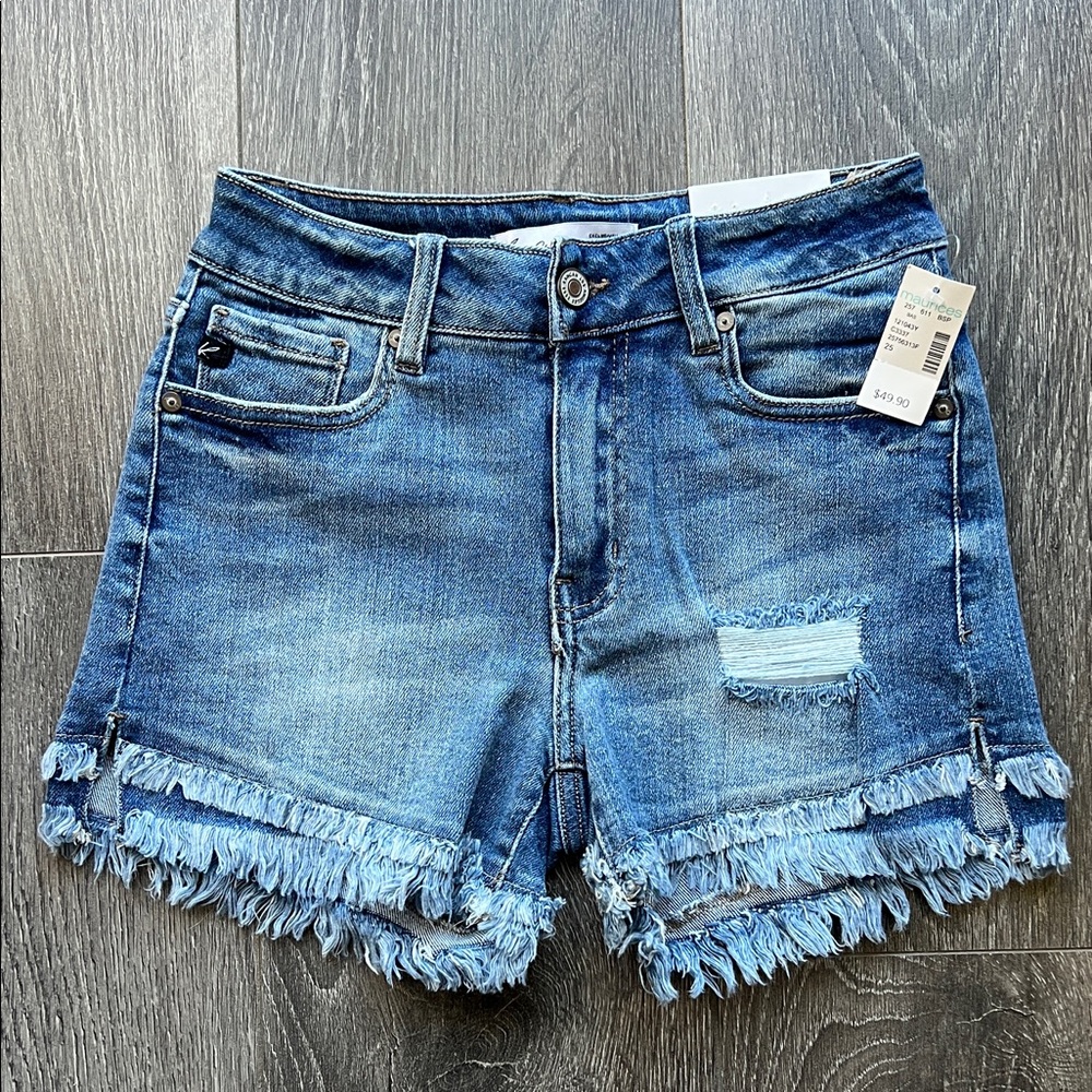 KanCan Blue Distressed Jean Shorts